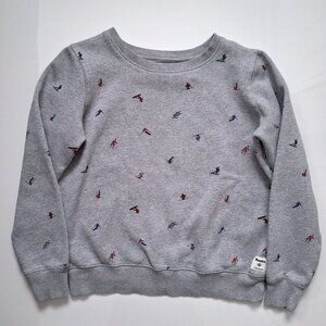Roots Grey Ski Motif Sweatshirt